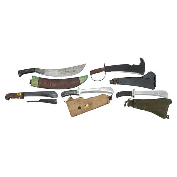5 US MILITARY MACHETES.