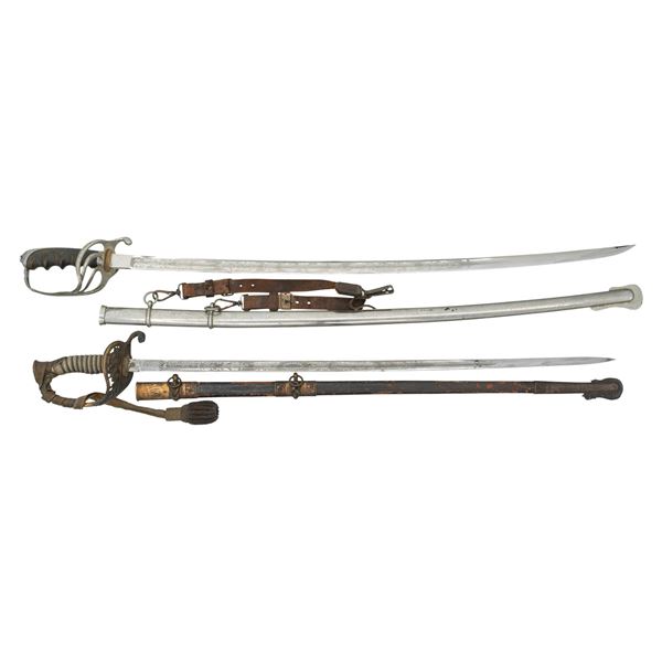 2 US SPAN AM TO WWI SWORDS.