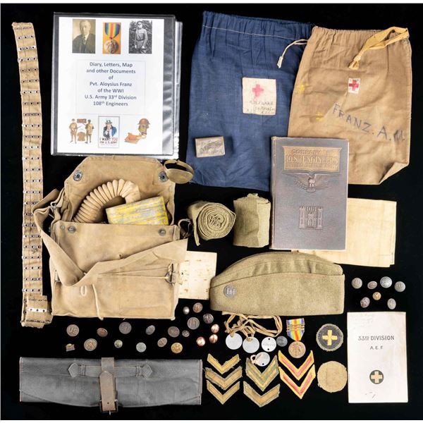 WWI GROUP FOR PVT. FRANZ, US ARMY EXPEDITIONARY