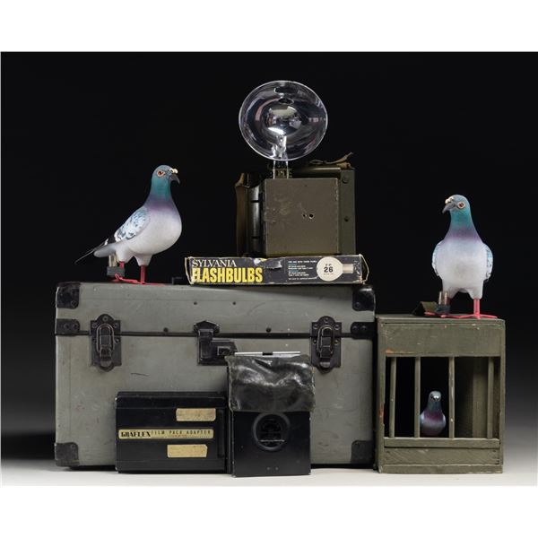 LOT OF TWO U.S. WWII NAVY COMBAT CAMERA & PIGEON