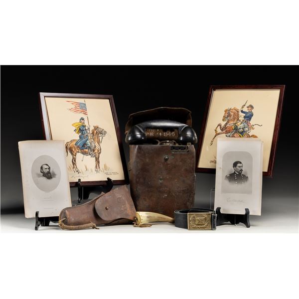 WWII US FIELD TELEPHONE, CIVIL WAR ENGRAVINGS, AND