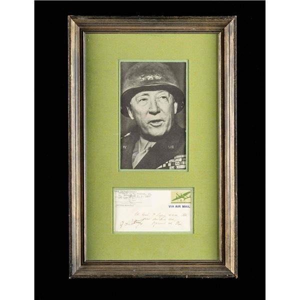 GEORGE S. PATTON SIGNED ENVELOPE POSTED 6 WEEKS