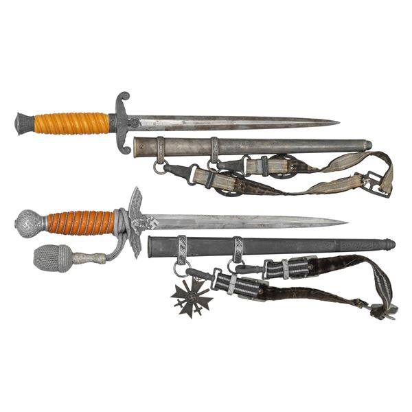 2 WWII GERMAN DRESS DAGGERS.