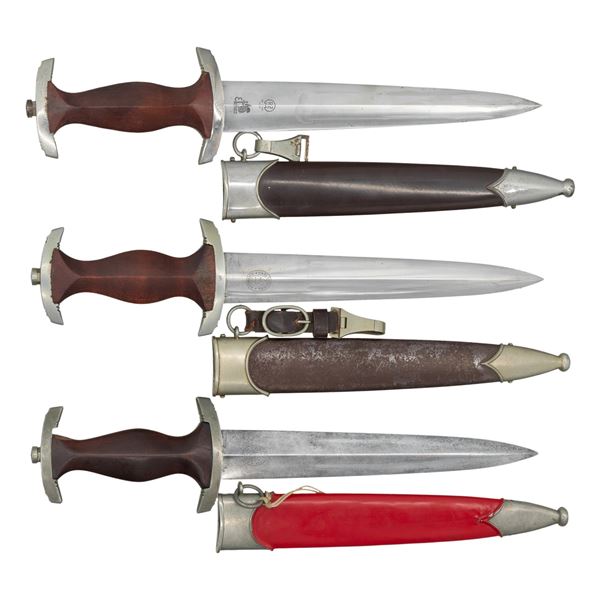 3 WWII GERMAN SA DAGGERS.