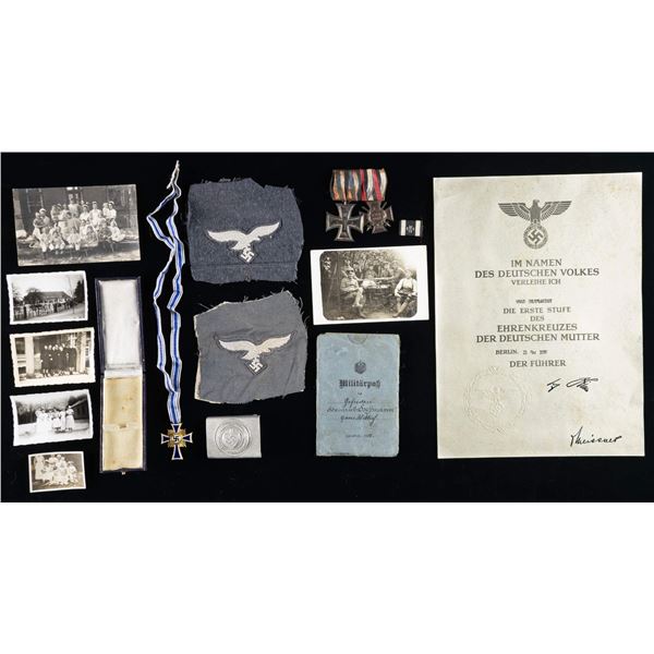 WWI & WWII GERMAN MEDALS, BELT BUCKLE, AND MORE.