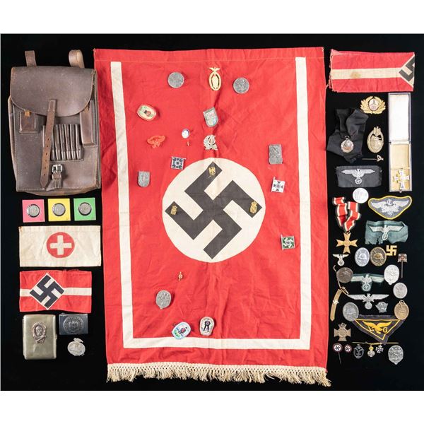 WW2 GERMAN MEDALS, BADGES & MILITARIA GROUPING.