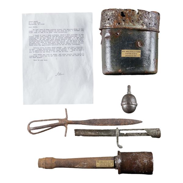 INTERESTING GROUPING OF WWII EXCAVATED ITEMS FROM