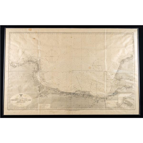 ORIGINAL WWII GERMAN KRIEGSMARINE COASTAL CHART OF
