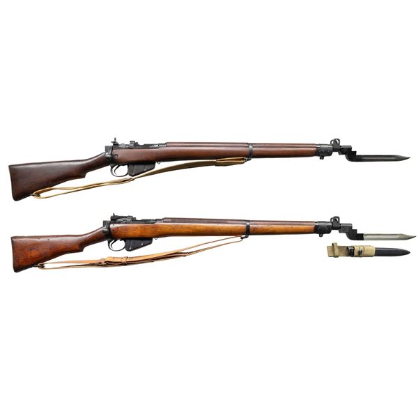 LOT OF TWO NO. 4 ENFIELD BOLT ACTION RIFLES.