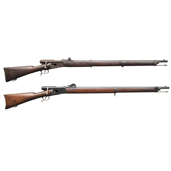 2 SWISS VETTERL BOLT ACTION MILITARY RIFLES.