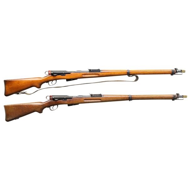 LOT OF TWO SWISS 96/11 STRAIGHT PULL BOLT ACTION