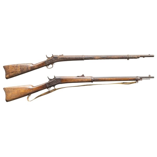 TWO MEXICAN ROLLING BLOCK RIFLES.