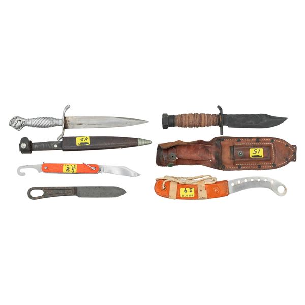 GROUPING OF 5 EDGED WEAPONS.