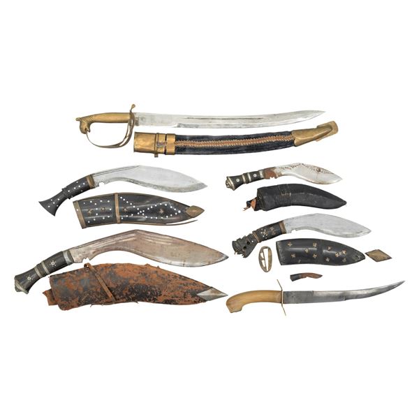GROUPING OF 6 FOREIGN TRADE EDGED WEAPONS.