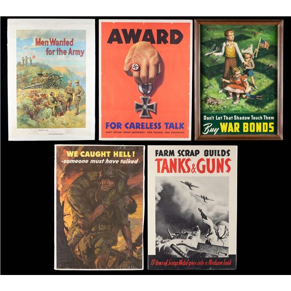 5 MILITARY RELATED POSTERS.