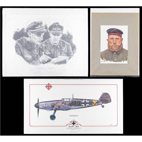 3 WWII GERMAN RELATED POSTERS.