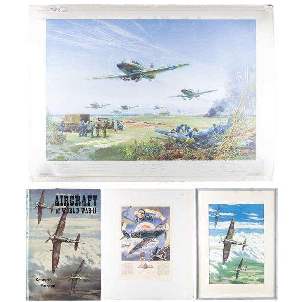 3 RAF PRINTS & BOOK.