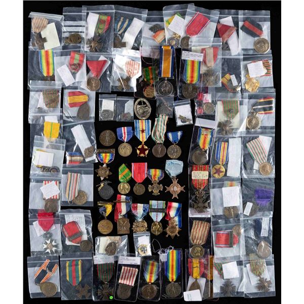 LARGE COLLECTION OF MOSTLY FOREIGN MEDALS.