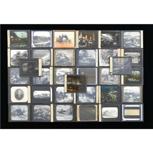 APPROXIMATELY 32 MAGIC LANTERN SLIDES.