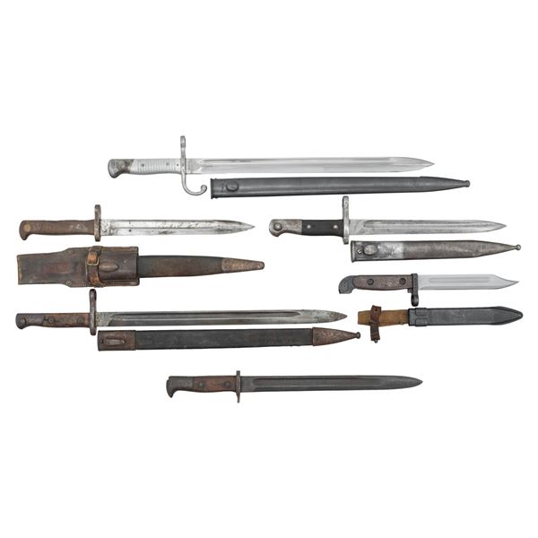 LOT OF 6 FOREIGN BAYONETS.