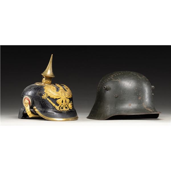 LOT OF 2 IMPERIAL GERMAN M16 STAHLHELM & PRUSSIAN