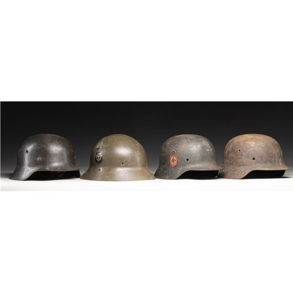 LOT OF 4 GERMAN M35, M40, M42, & CZECH M30