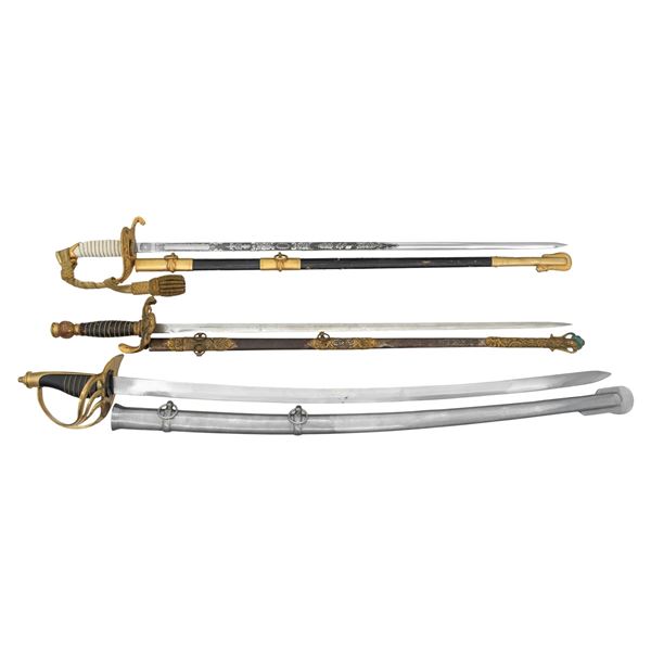 US M1852, FRATERNAL & INDIAN REPLICA SWORDS.