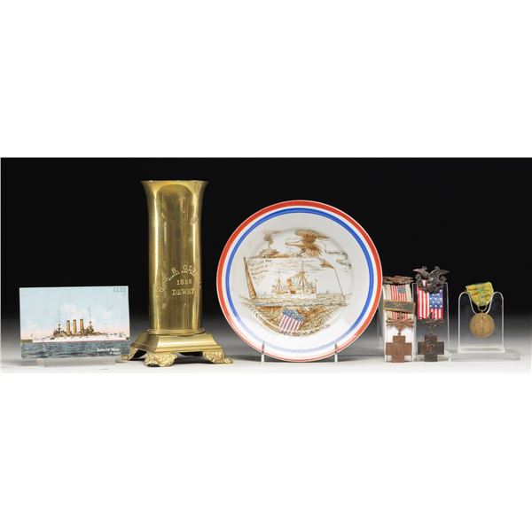 US SPANISH AMERICAN WAR MEDAL AND RELATED ITEMS.