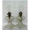 Image 1 : 2 Antique Victorian Glass Kerosene Lamps
