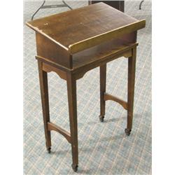 Antique Wood Receiving Table on Wheels