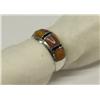 Image 2 : Zuni Sterling Inlay Jet & Shell Ring Hallmark