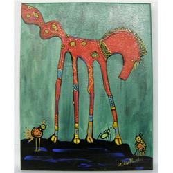 Original Indian Painting By Kills Thunder