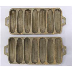 2 Cast Iron Corn Molds