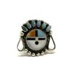 Image 1 : Vintage Zuni Sun God Silver Inlay Ring