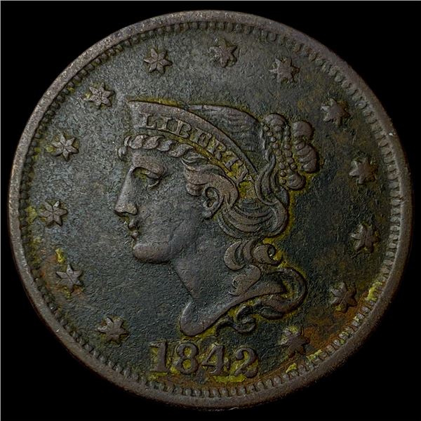 1842 Braided Hair Large Cent CHOICE AU