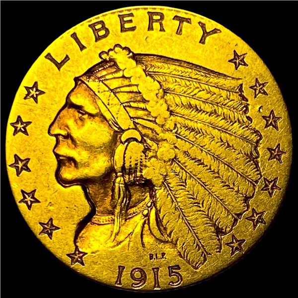 1915 Indian Head Gold $2.5 Quarter Eagle  CLOSELY UNCIRCULATED