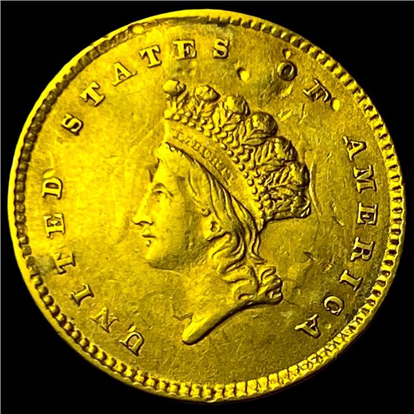1854 Gold $1 Indian Princess Type 2 CHOICE AU