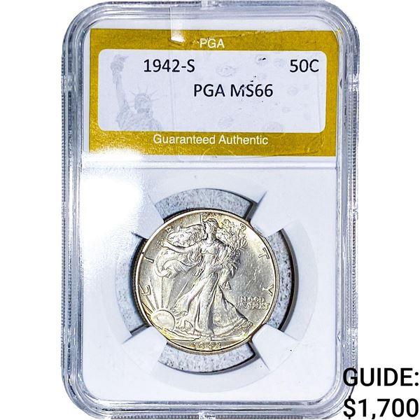 1942-S Walking Liberty Half Dollar PGA MS66