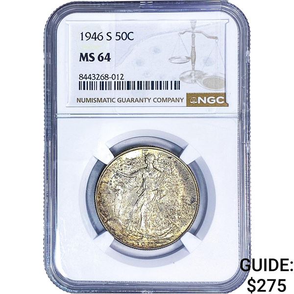 1946-S Walking Liberty Half Dollar NGC MS64