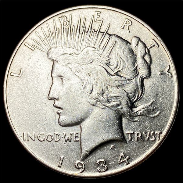 1934 Silver Peace Dollar NEARLY UNCIRCULATED