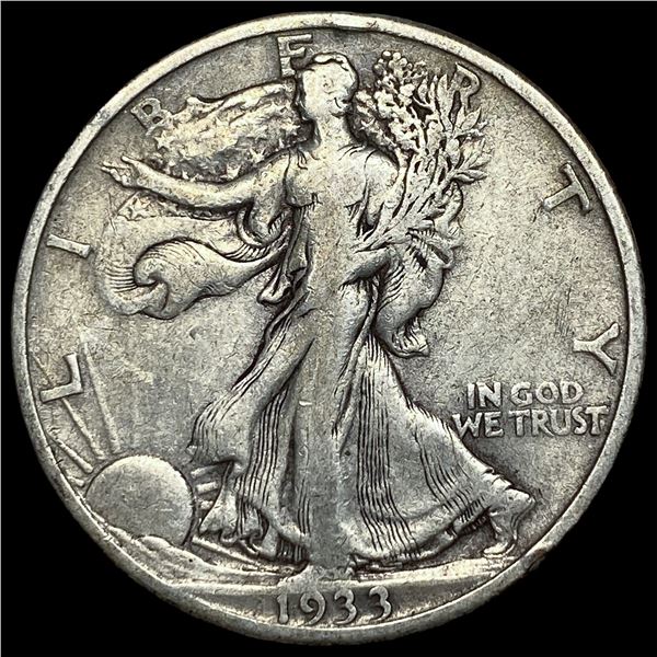 1933-S Silver Walking Liberty Half Dollar  LIGHTLY CIRCULATED