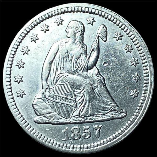 1857 Silver Seated Liberty Quarter  UNCIRCULATED
