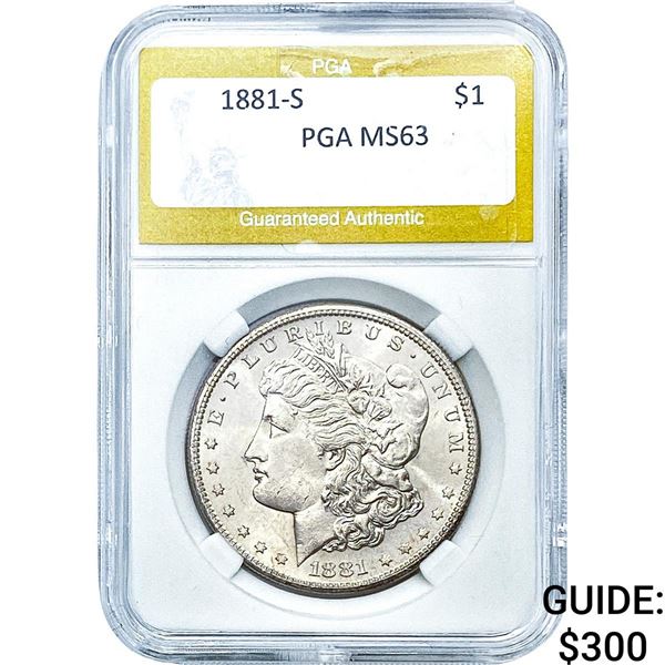 1881-S Morgan Silver Dollar PGA MS63