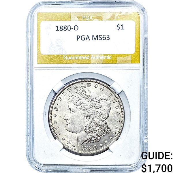1880-O Morgan Silver Dollar PGA MS63