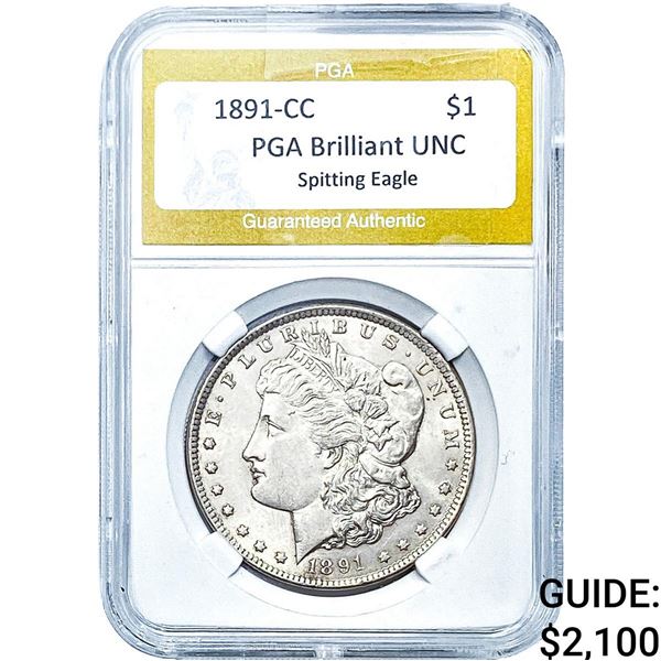 1891-CC Morgan Silver Dollar PGA BU Spitting Eagle
