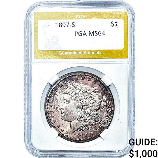 1897-S Morgan Silver Dollar PGA MS64