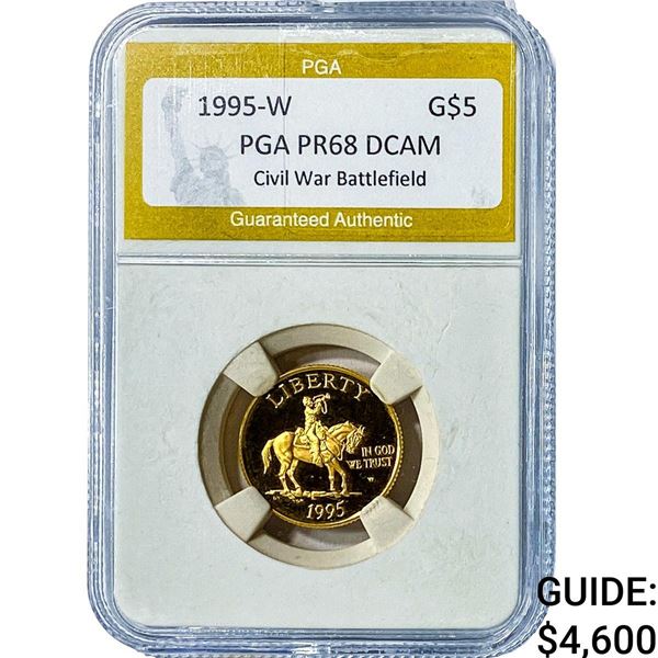 1955-W .2418oz Gold $5 Battlefield PGA PR68 DCAM