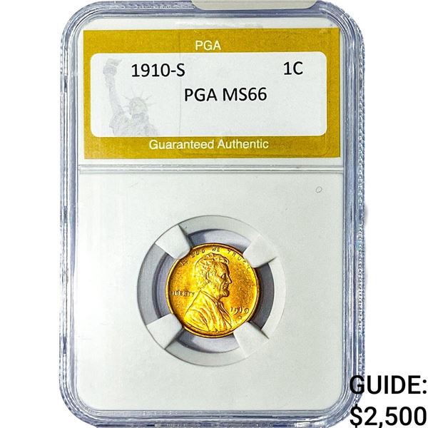 1910-S Wheat Cent PGA MS66
