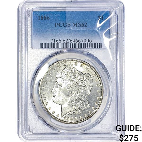 1886 Morgan Silver Dollar PCGS MS62