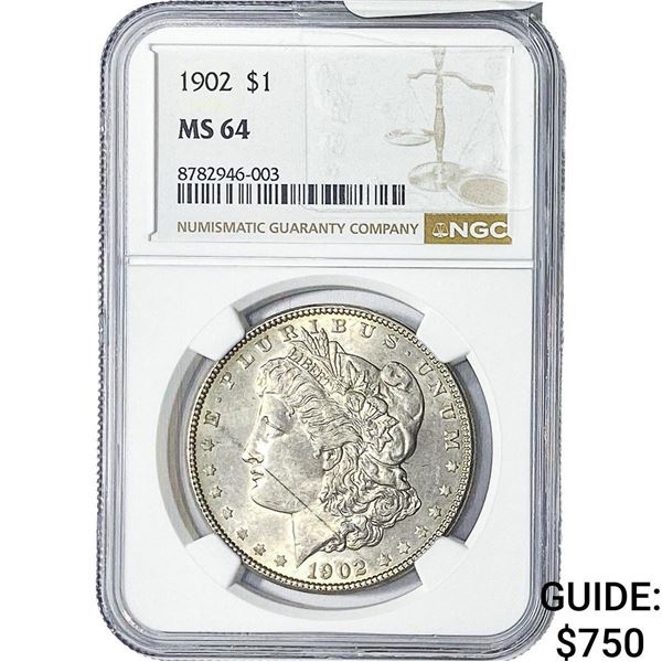 1902 Morgan Silver Dollar NGC MS64